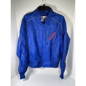 Vintage Crest Liner Large Custom Vans Full Zip Jacket Blue Active Nylon